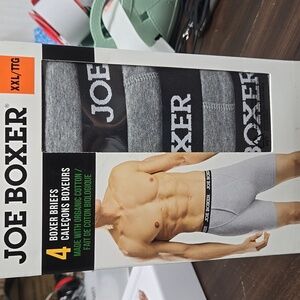 Joe Boxer Size XXL Grey 4 Pack of Organic Cotton Boxer Briefs